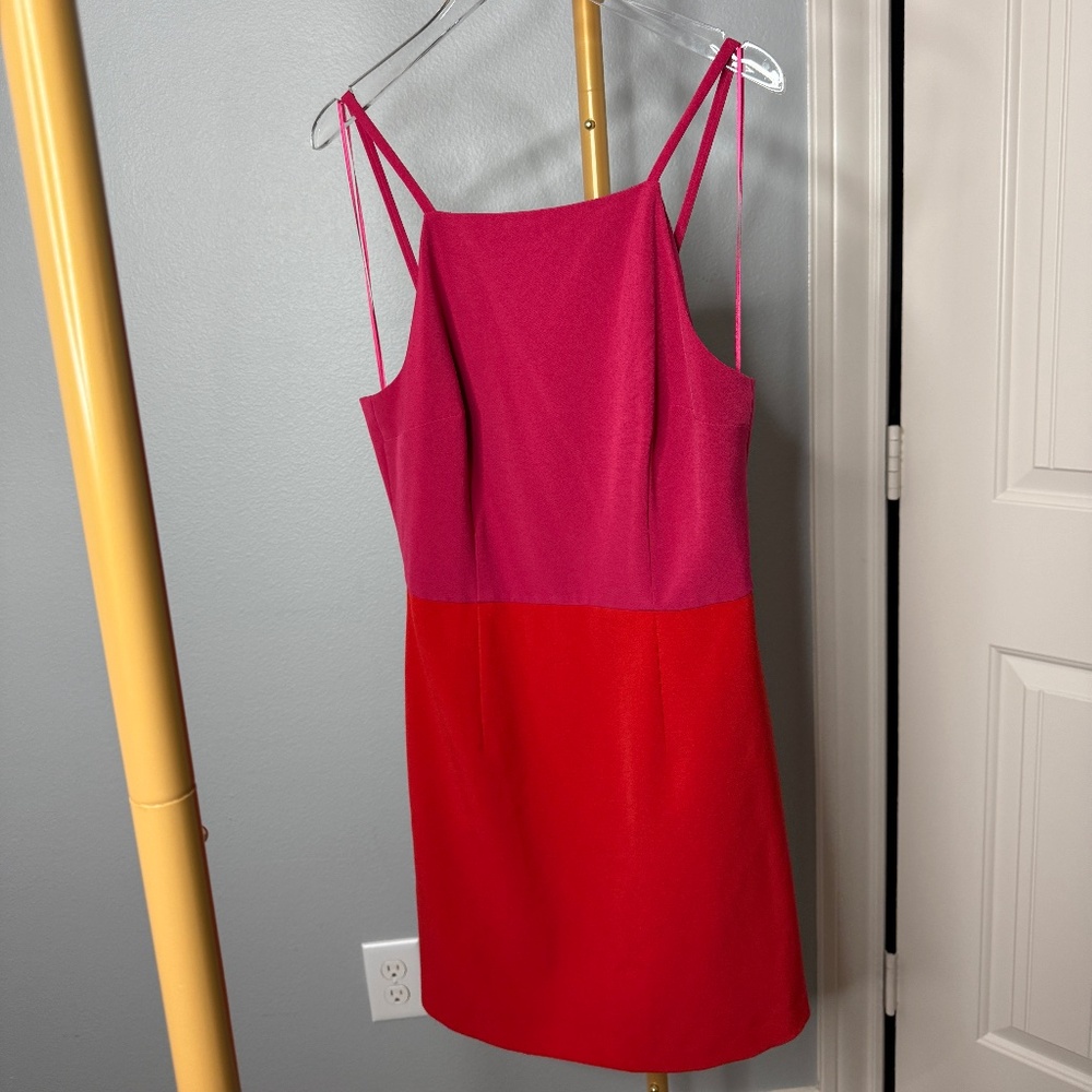 French Connection Colorblock Mini Dress – Pink & Red – Size 8